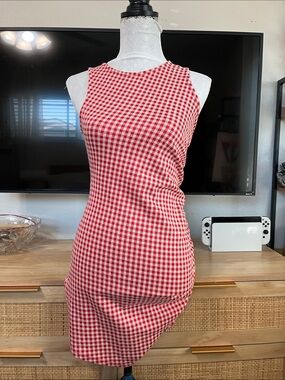 Zara Red & White Gingham Tank Dress